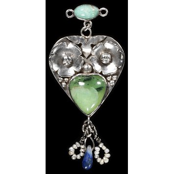 Arts and Crafts Pendant 1903. May Morris. Set with variety of stones, including lapis lazuli. V&A Museum.