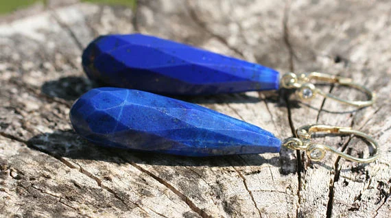 Art Deco Lapis Lazuli Earrings
