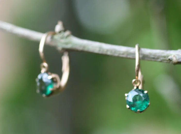 Victorian drop earrings with À jour settings. Elder and Bloom.