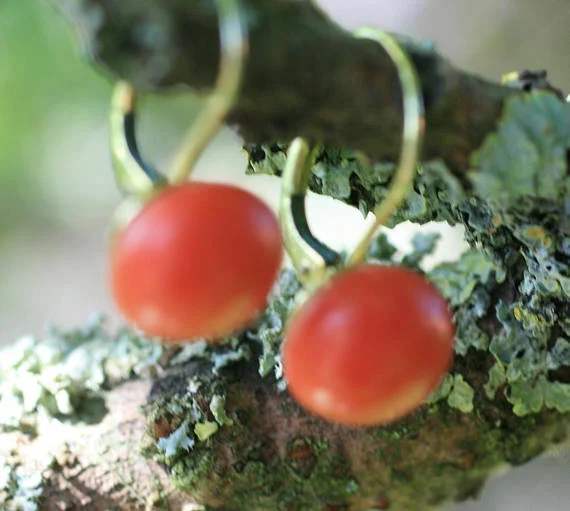 Art Deco Coral Gold Earrings