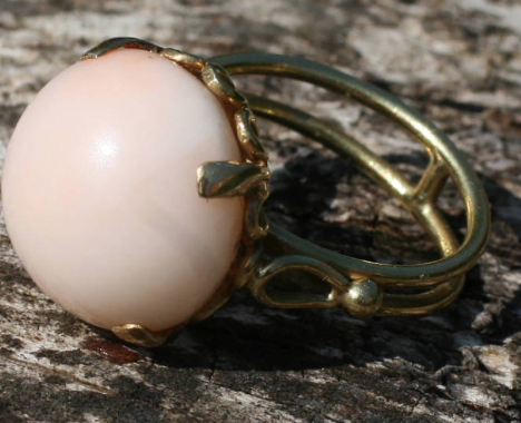 18k Coral Gold Italian Ring