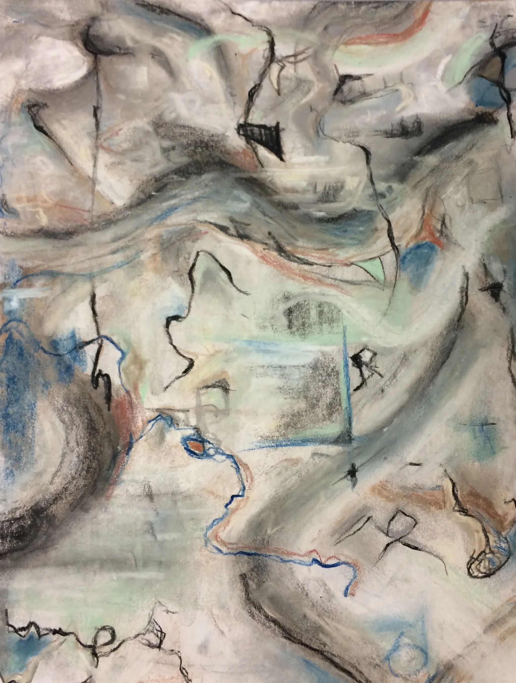 Trajectory, 2016, pastel on paper, 8.5" x 11" 