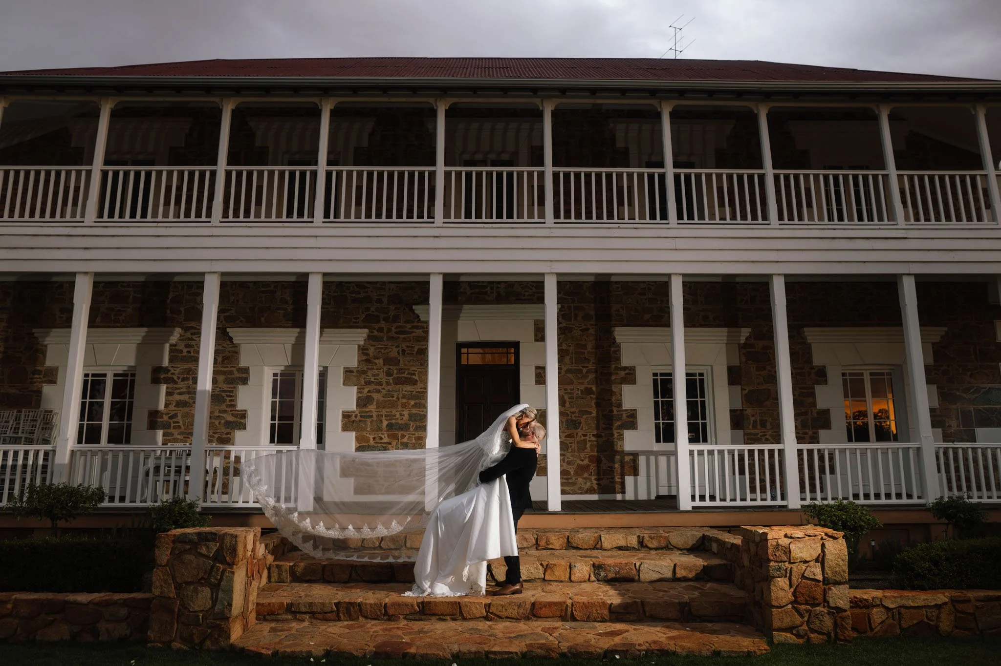 An elegant, editorial wedding portrait at Buckland Estate, a hidden outback venue near Perth.