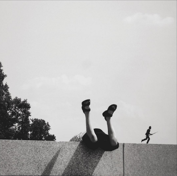 Rule Number 7: Follow your intuition. Anticipate. Expect The Unexpected. (These are really three different rules of street photography but they all go together. Because seriously, you just never know when a boy will fall over a wall as a soldier marches by).