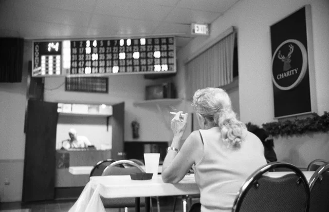 “Elks Lodge, Dothan, Alabama, 2005” Not long after I made this photo, I got kicked out of Elks Lodge. I wanted to get used to feeling courageous enough to photograph where I wasn’t necessarily invited to, so I snuck in through the front door of this members-only establishment and started interacting with people. Once staff realized I just came in off the street, they escorted me out, but I didn’t really care. My mission to test my nerves was accomplished.