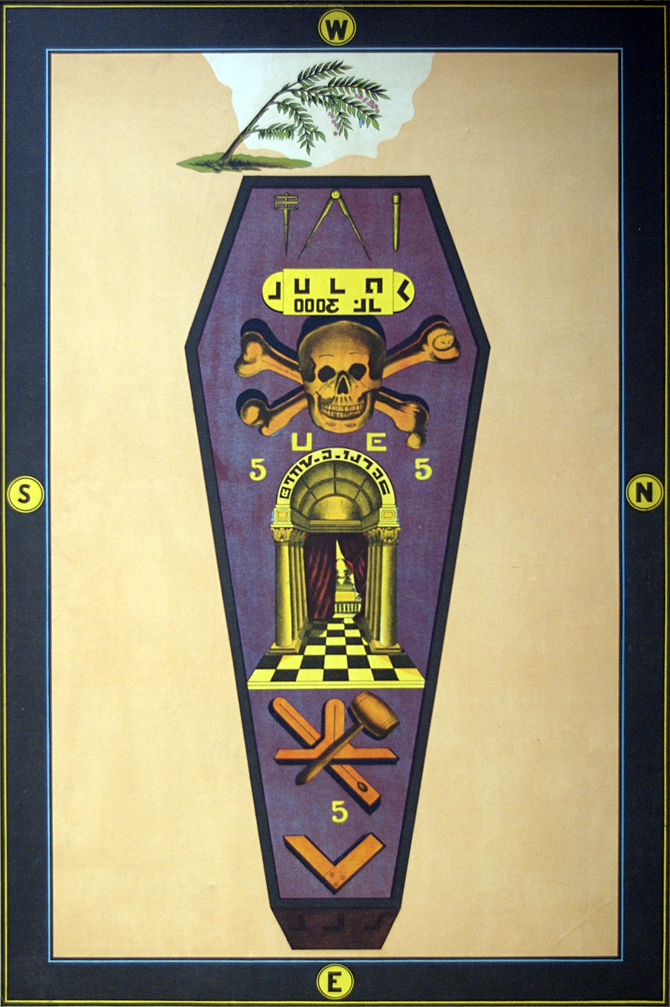 1800's 3° Master Mason tracing board.