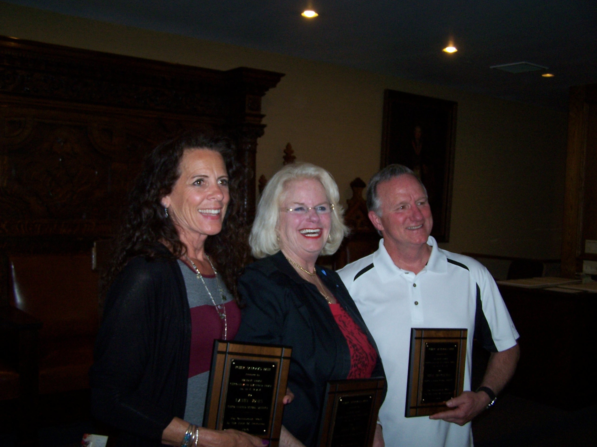 Honored teachers of Chico Unified School District: Kathy Jones, Mary Sours, and Mike Bruggeman