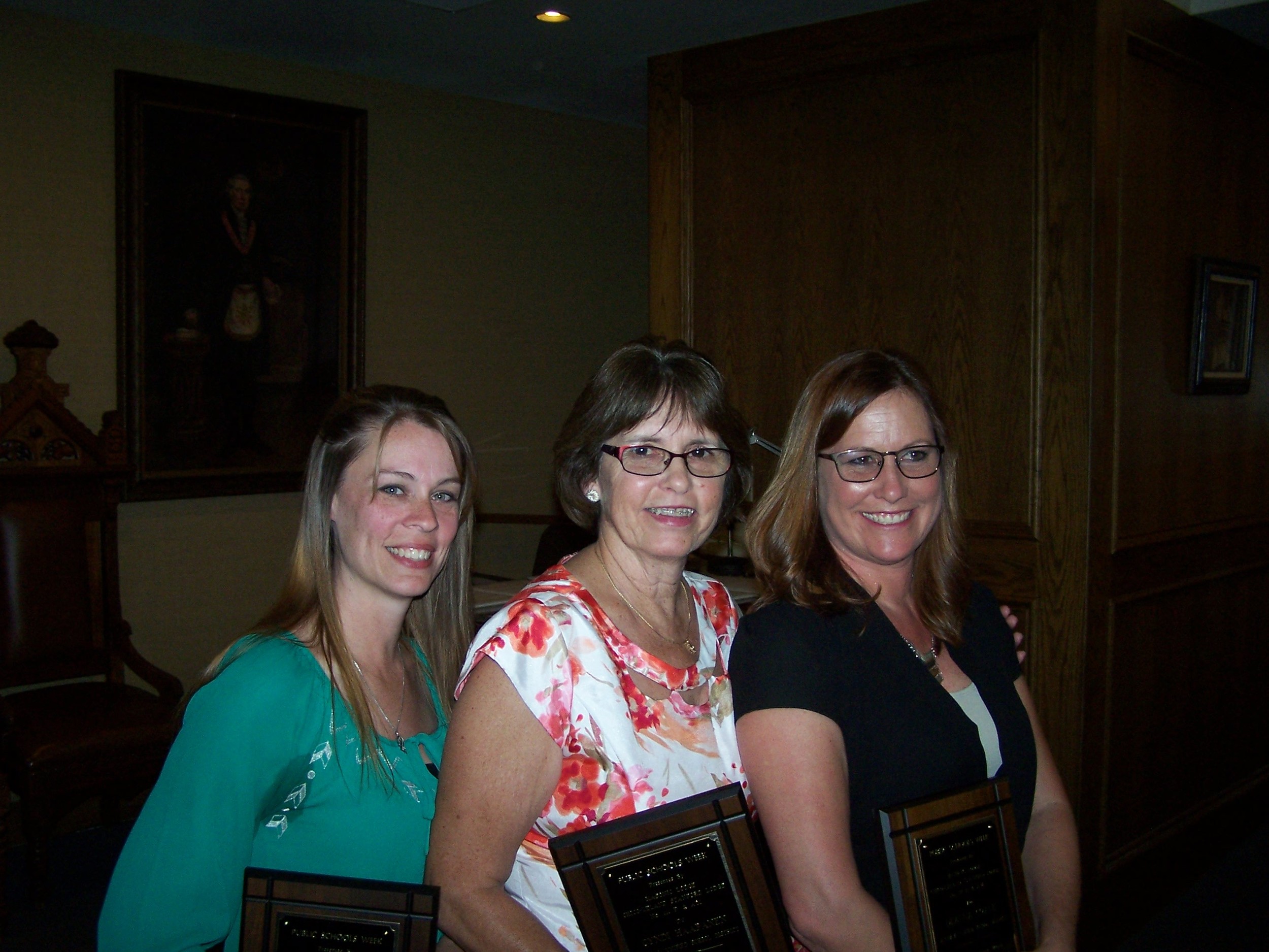 Durham Unified School District honorees: Cyndi Haapanen, Deanna Coyne, and Kari Stotler.