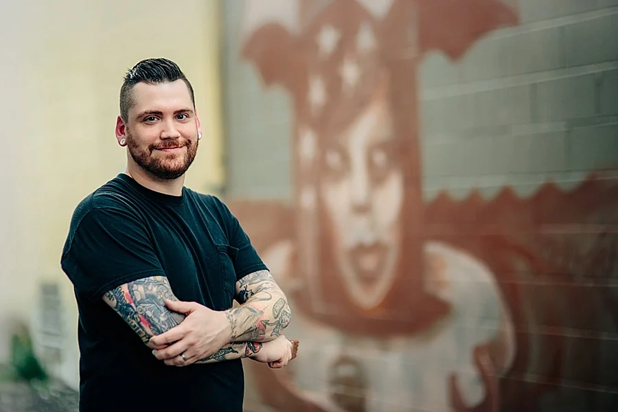 Nashville Low Brow Mural | Flood Girl | Jeff Bertrand portrait by Anjeanette Photography