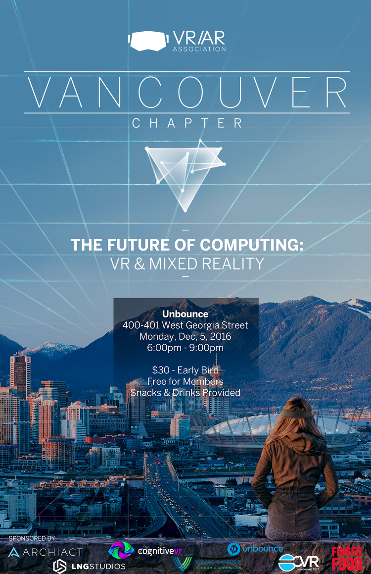 The VR/AR Association Vancouver Chapter Launch Event on Dec 5