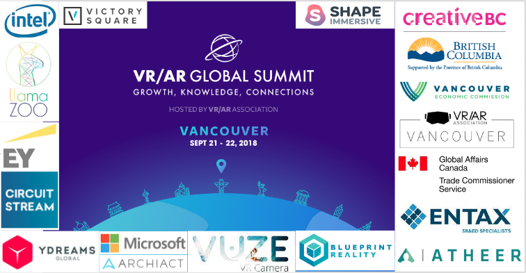 The VR/AR Global Summit is this week! Thank you Sponsors! 
