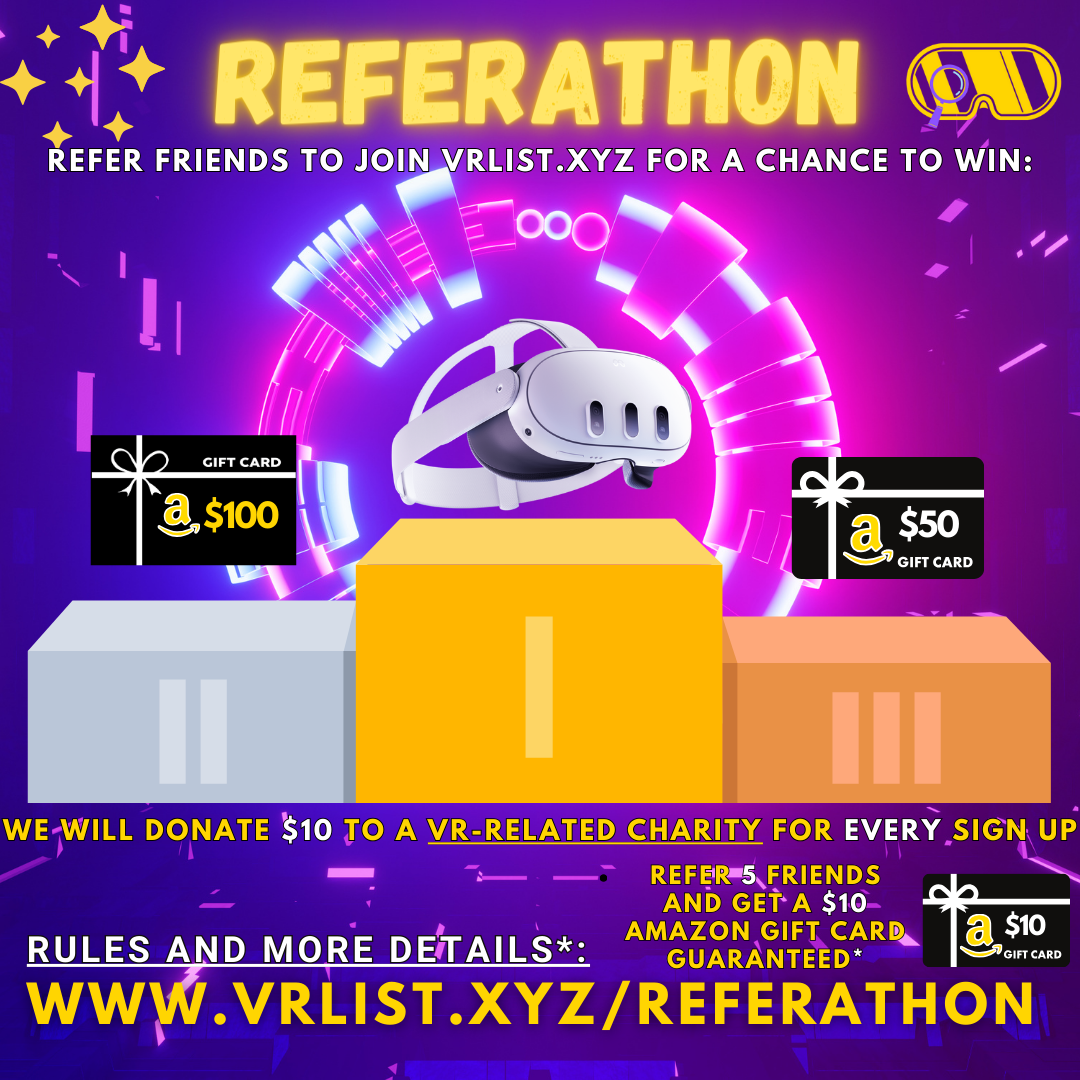 Participate in VRList.xyz Referathon to Win Prizes and Raise Money for Charity!