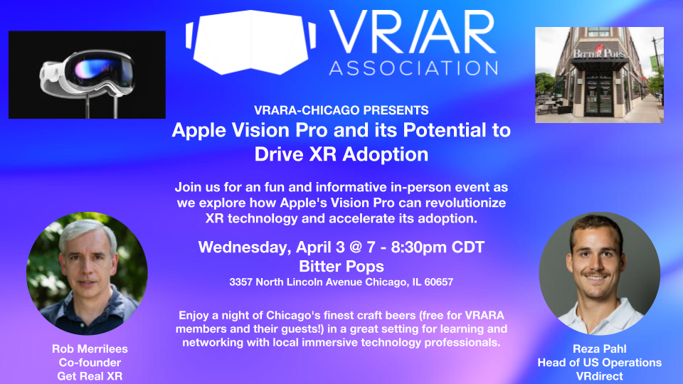 VRARA Chicago Presents: Apple Vision Pro and its Potential to Drive XR Adoption