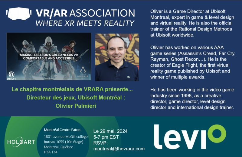The Montreal VRARA chapter presents: Ubisoft at Levio