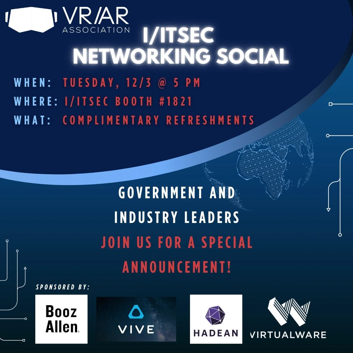 Join us at the VR/AR Association’s I/ITSEC Networking Social!
