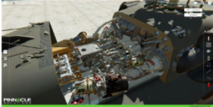 UH-60L flight control deck including the flight controls and main transmission