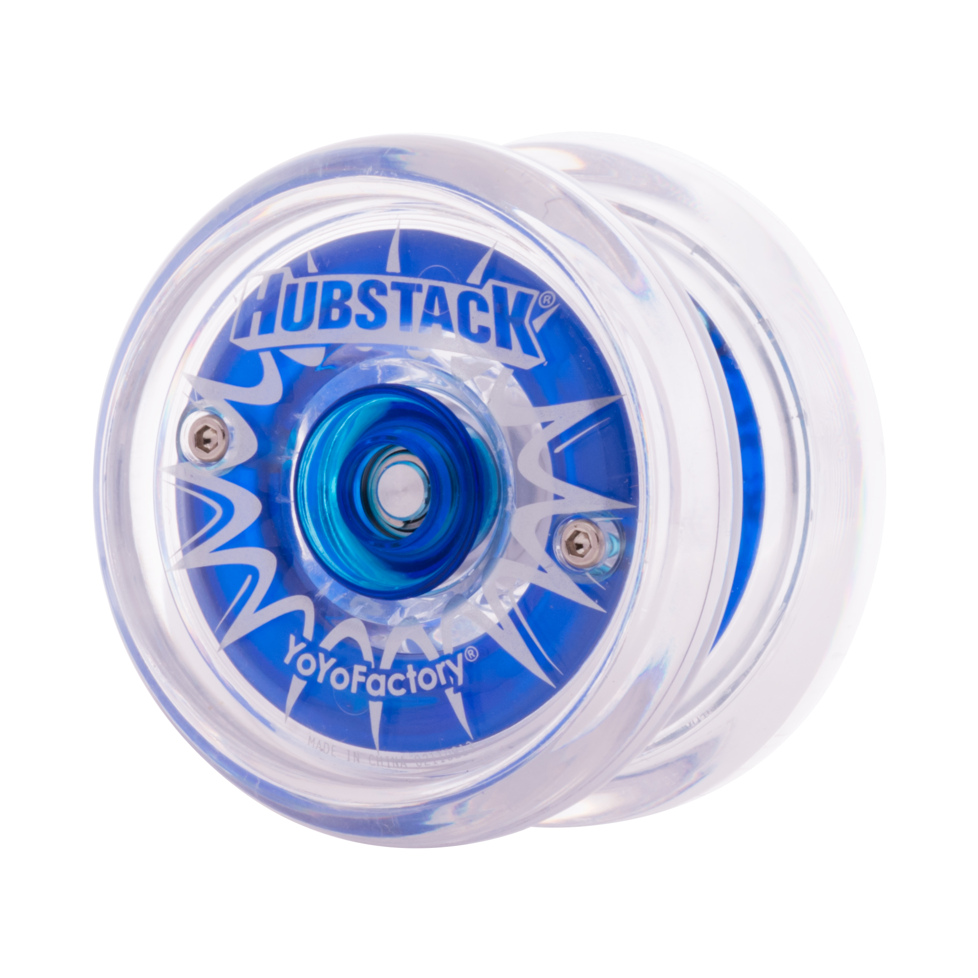 HUBSTACK UPC: 689076463119 Part #: 46311 The Hubstack revolutionizes how people play with yoyos: Featuring YoYoFactory’s patented triple bearing technology, the Hubstack allows you hold the yoyo in your hand while it is spinning! Combine this technology with a high-grade ball bearing, 100% polyester string, silicone pad response, and you have true next-level yoyo performance!