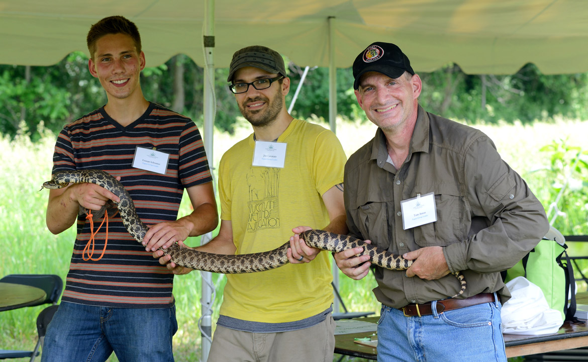 A six-foot-long bull snake found by herpetologists was one of nearly 700 species found during the Dixon Waterfowl Refuge's first-ever BioBlitz event.