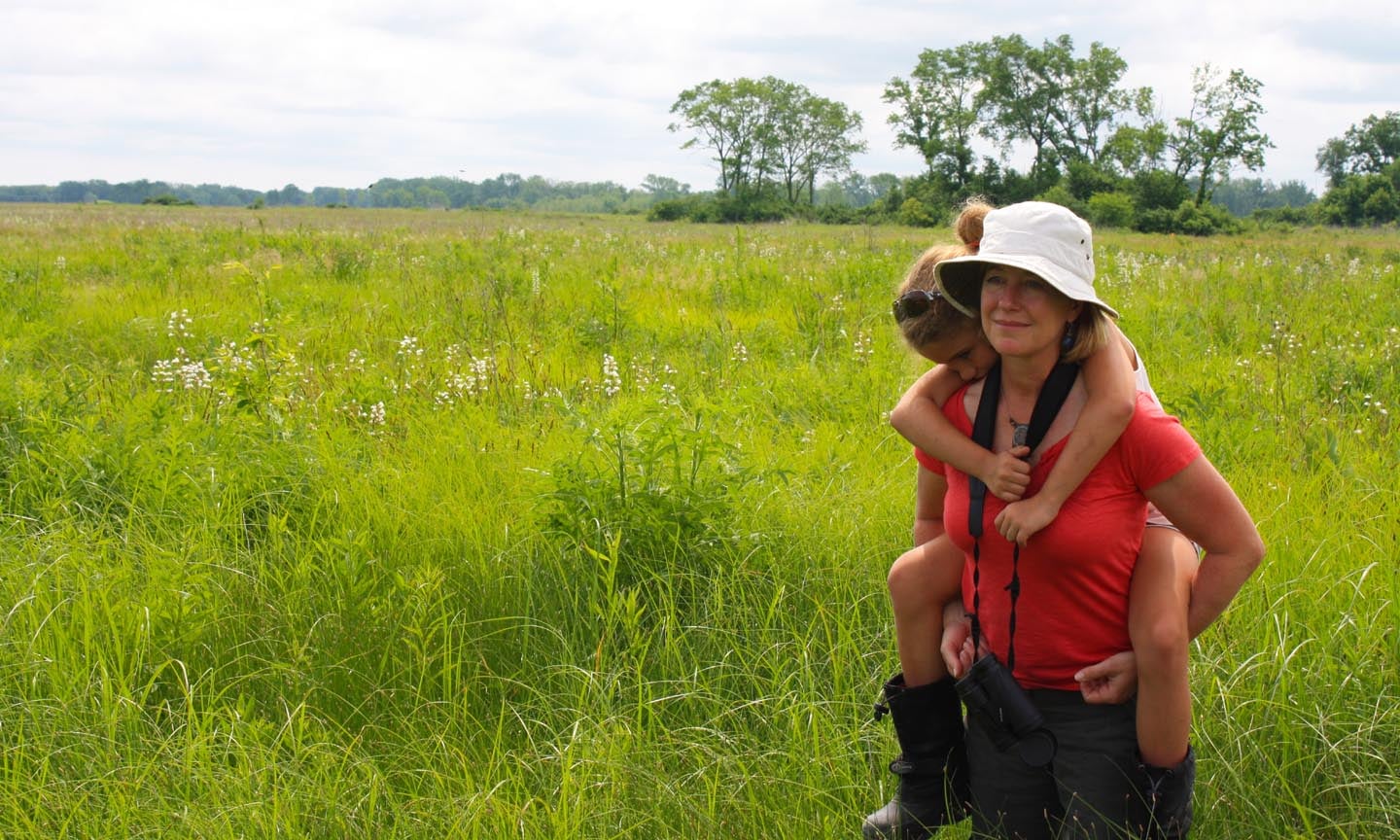 Mother and daughter enjoying a visit to Midewin National Tallgrass Prairie.
