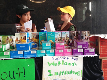 Brownies of the Rainbow Troop supporting TWI during their cookie sales.