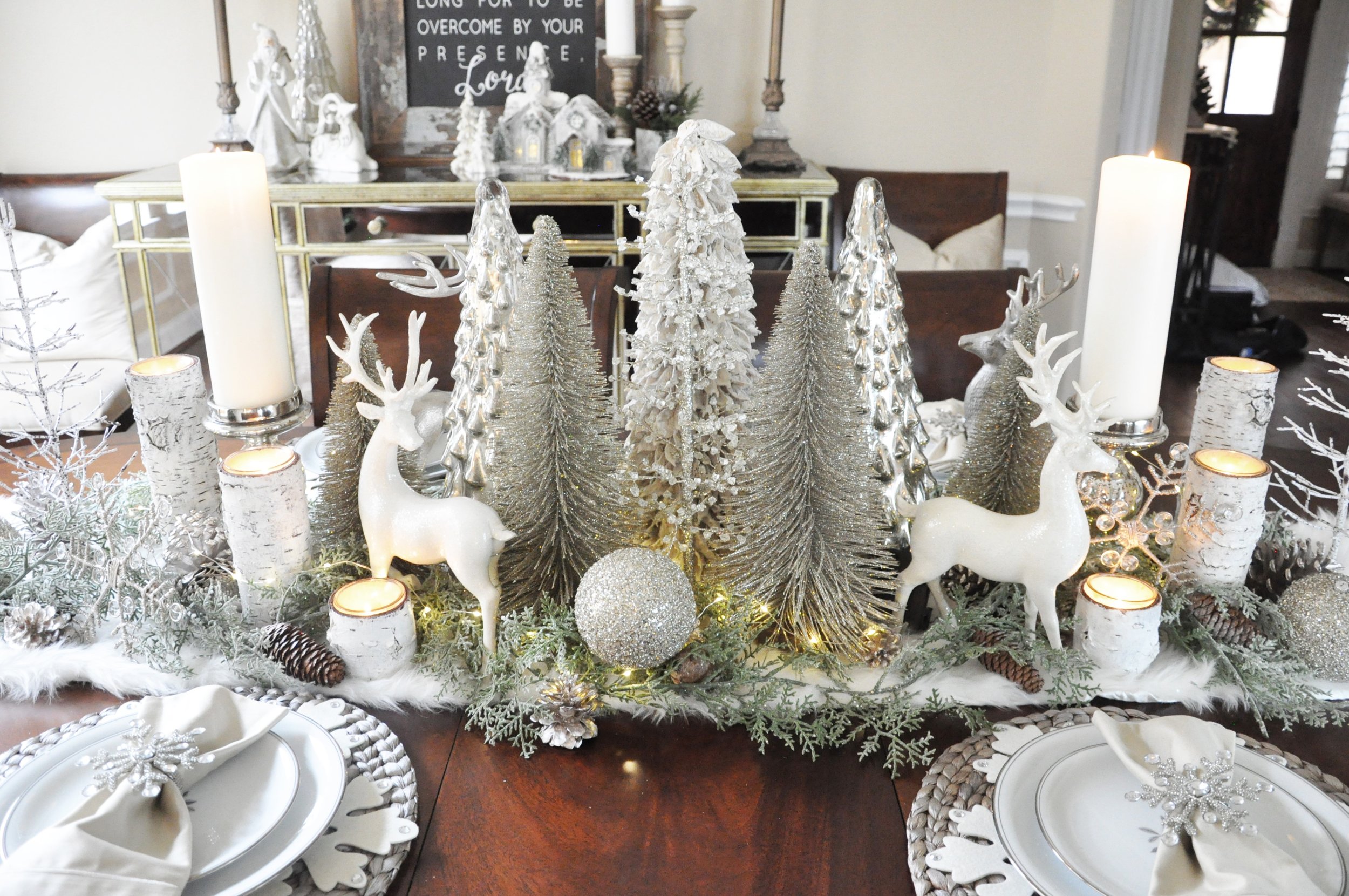 winter dining room table scapes