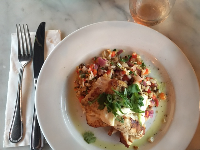 Oven Roasted Tile Fish with Fall Grain Salad
