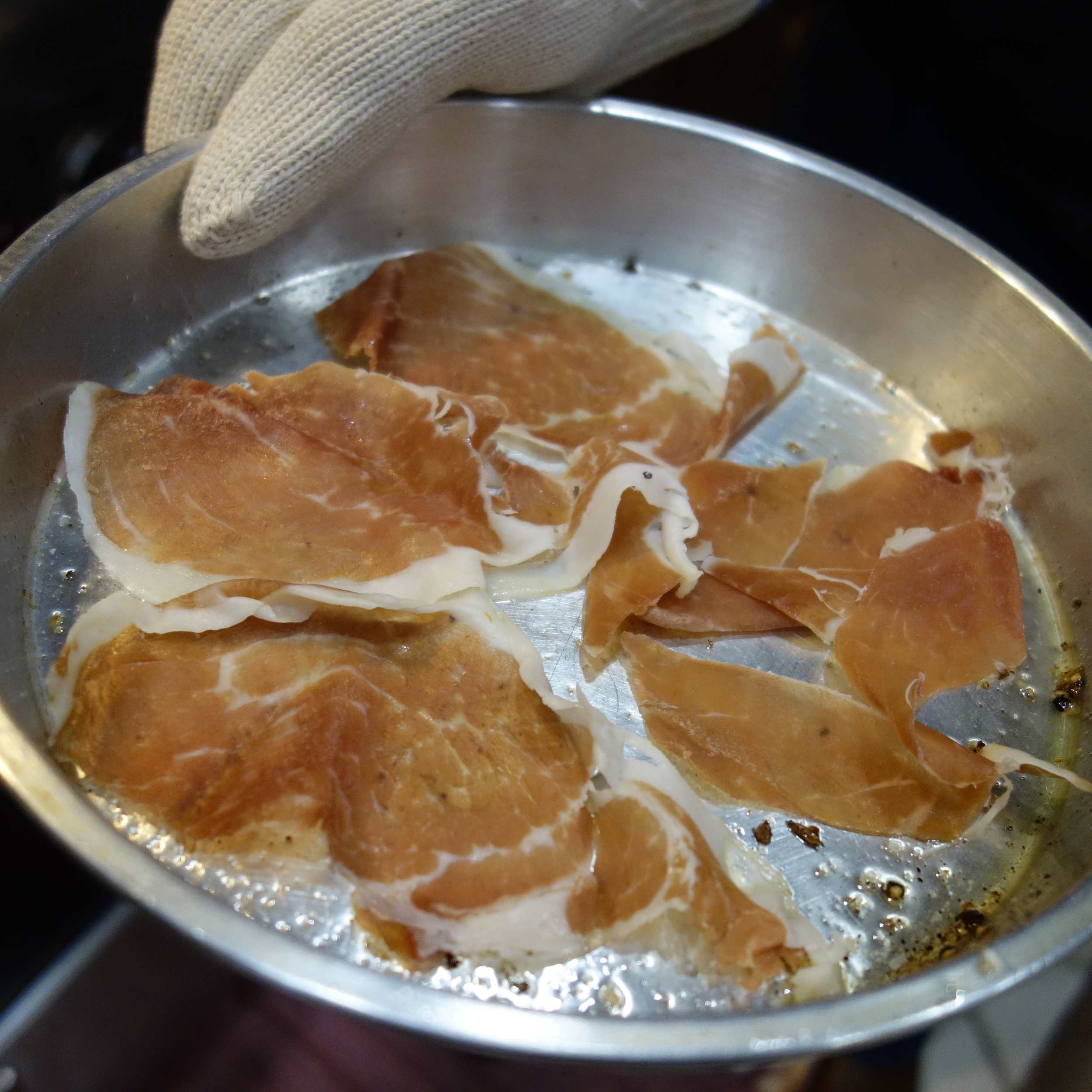 Serrano ham to oven roast. You can use prosciutto, too.