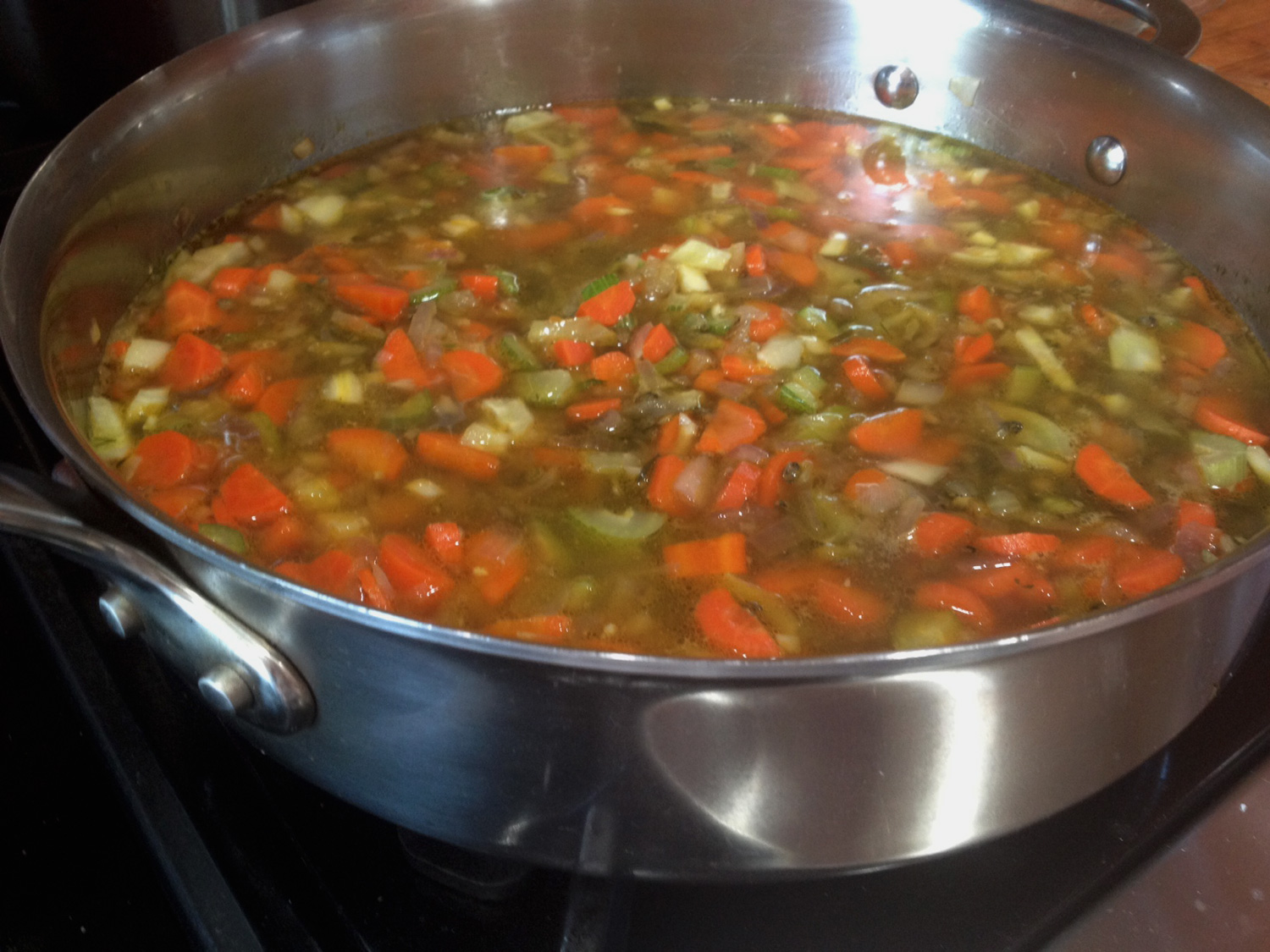 Lentils cooking away