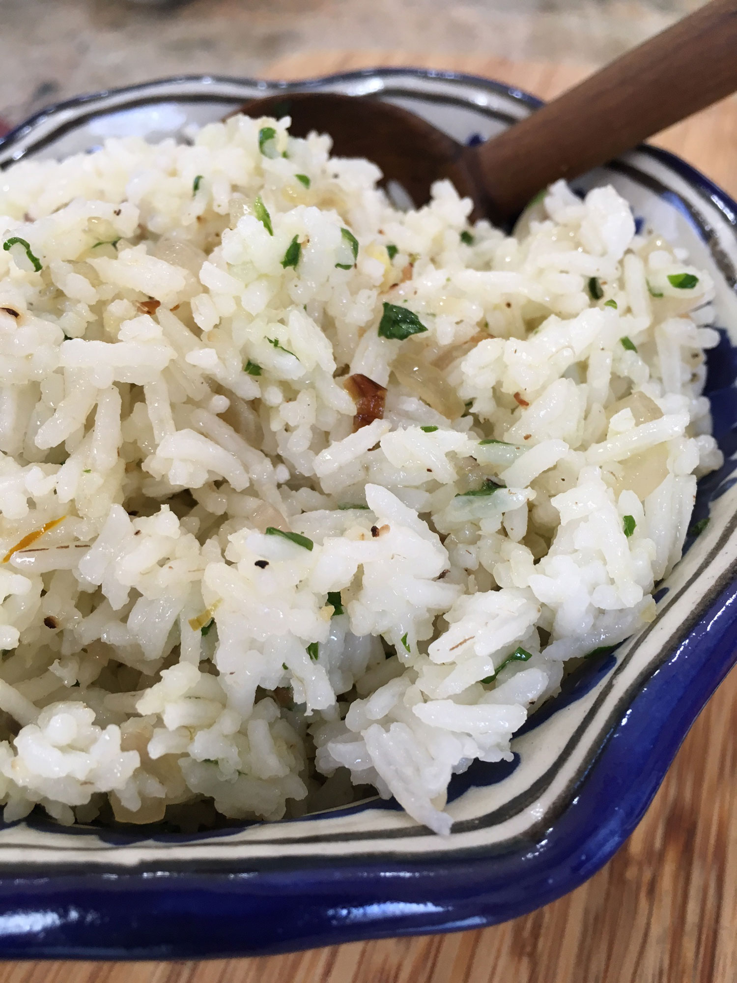 Basmati rice sauteéd with shallots and cilantro