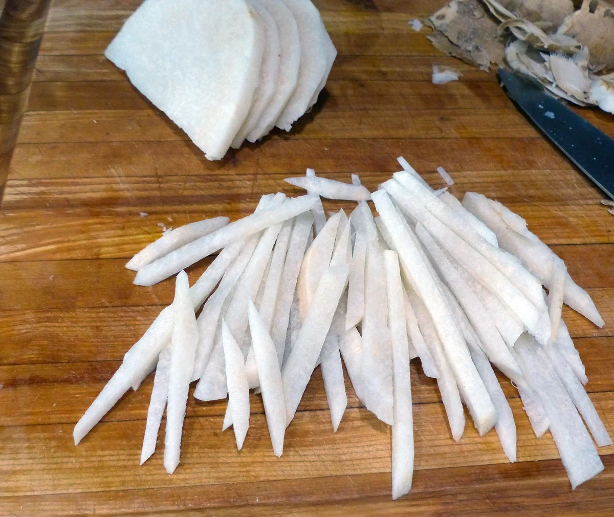 Jicama cut into strips