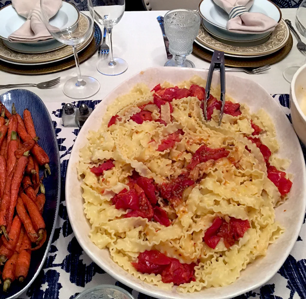 Did I say serve it with pasta? Heck, yeah and guess what kind of tomatoes those are? I know you all know the answer... Oven Roasted. Photo credit: Tom Nadolski