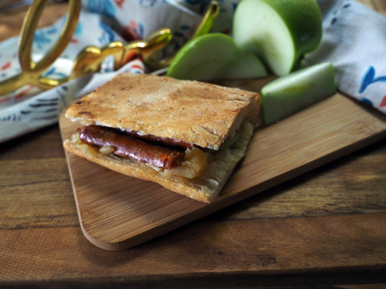 Apple Butter Spicy Sausage Sandwich, beautifully toasted on both sides