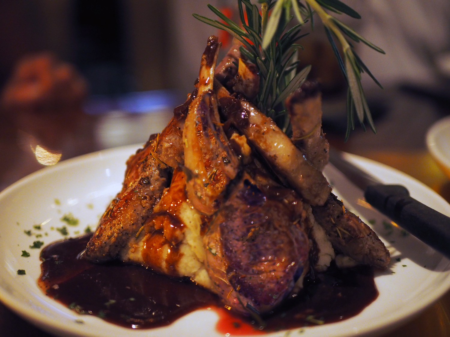 Lamb Chops were finger licking good.