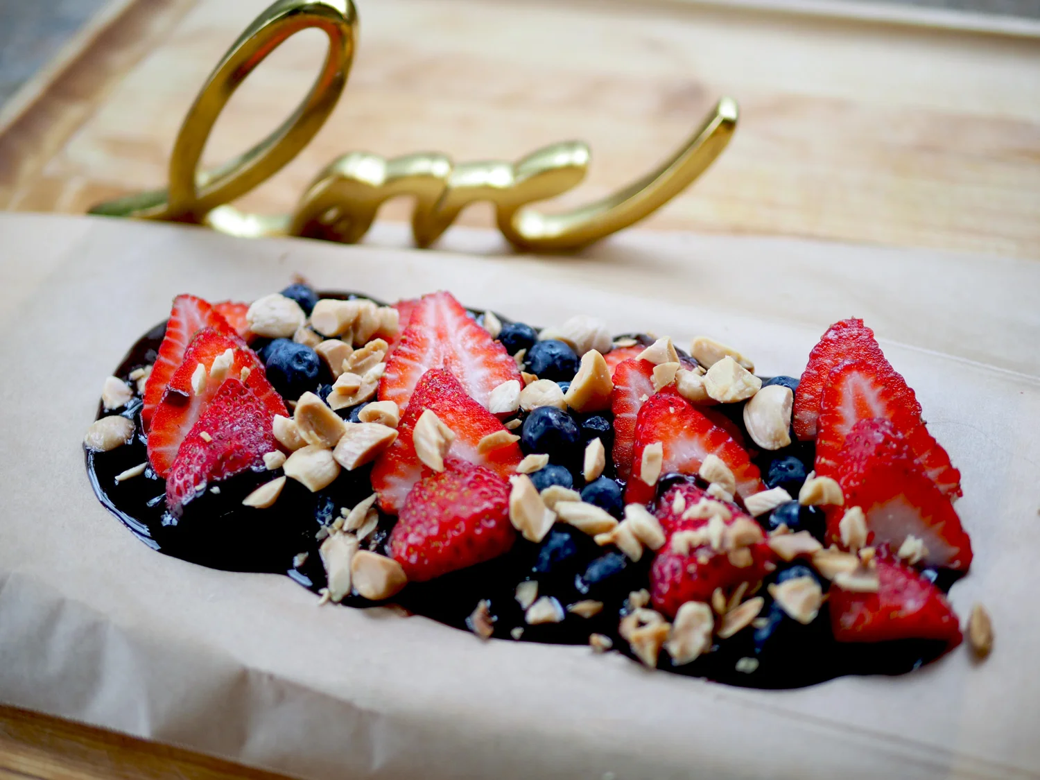 Sprinkle chopped Marcona Almonds all over the top.