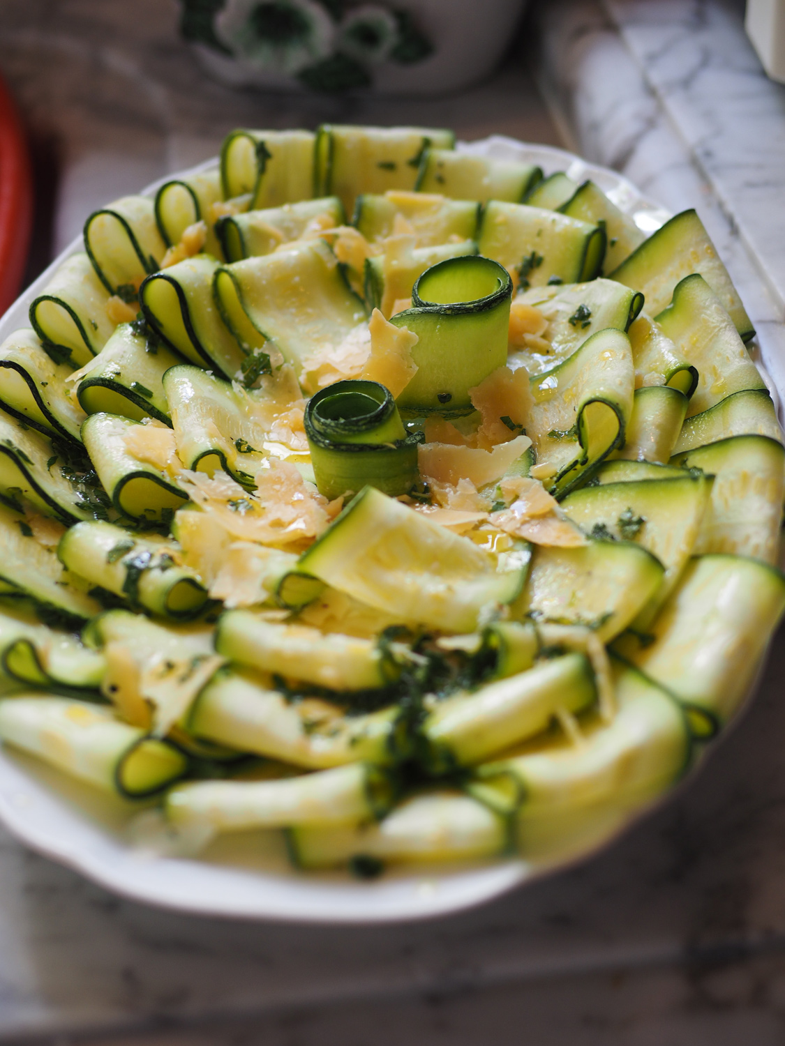 My version of raw zucchini. It was a big hit.