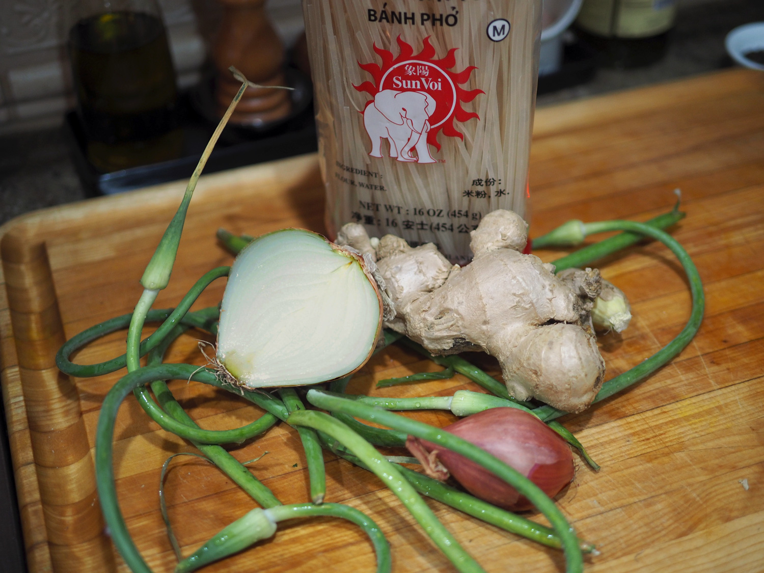If you don't have these curly garlic scapes, garlic will do just fine.