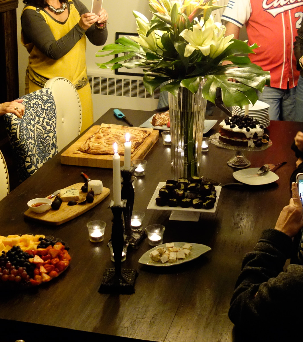 Since it was getting chilly outdoors, we moved inside for dessert. A few choices giving some variety to make everyone happy.