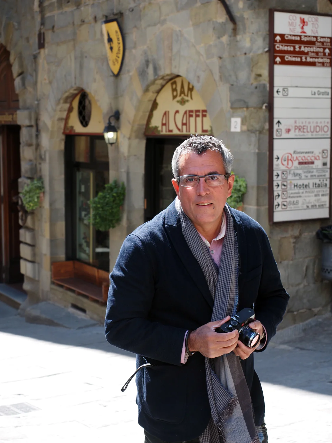My hubby, falling in love with Cortona in the Tuscan region of Italy.