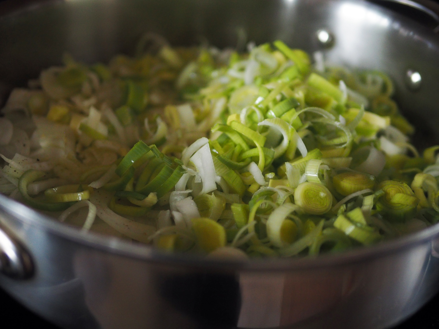 All veggies in: fennel, onions, leeks