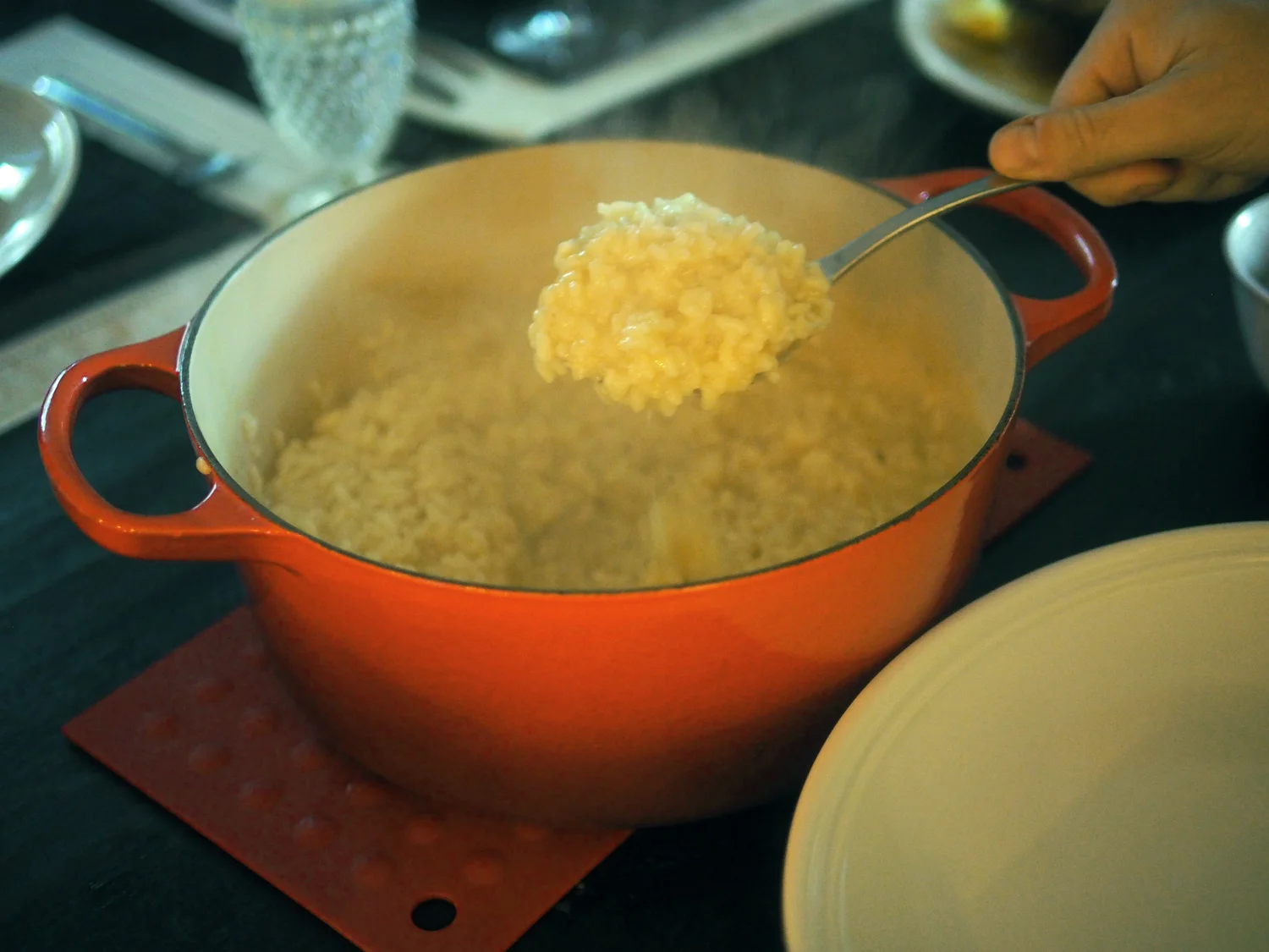 Creamy risotto, replacing pasta this Sunday. Still hearty and satisfying. 