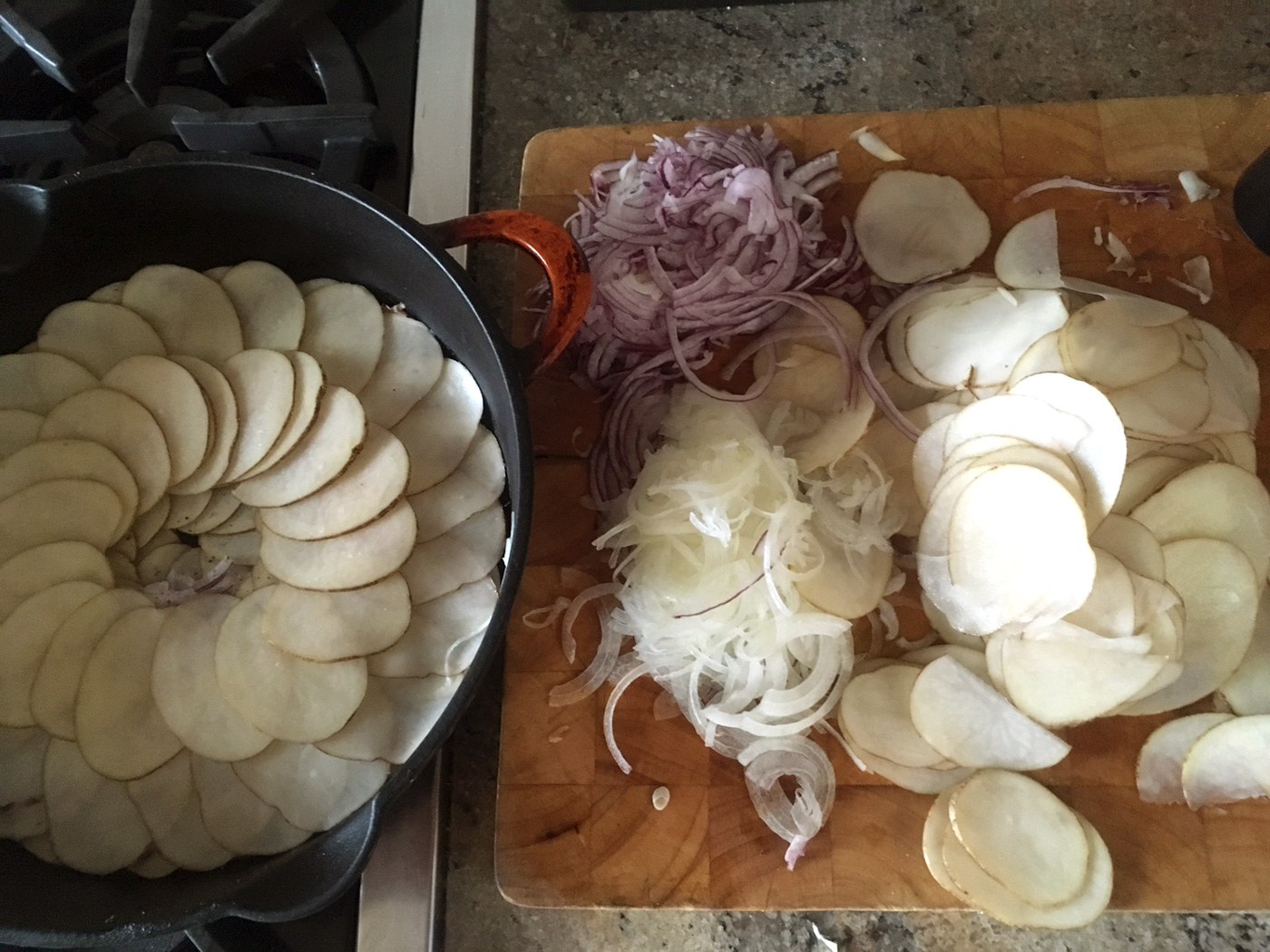 Slices and slices is what creates layers of potato for this dish.