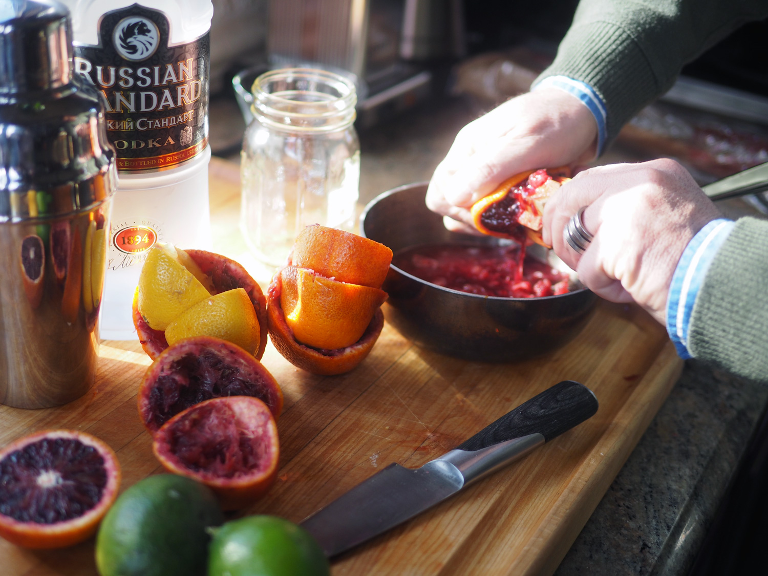 Squeeze them all into a bowl and include some of the pulp.