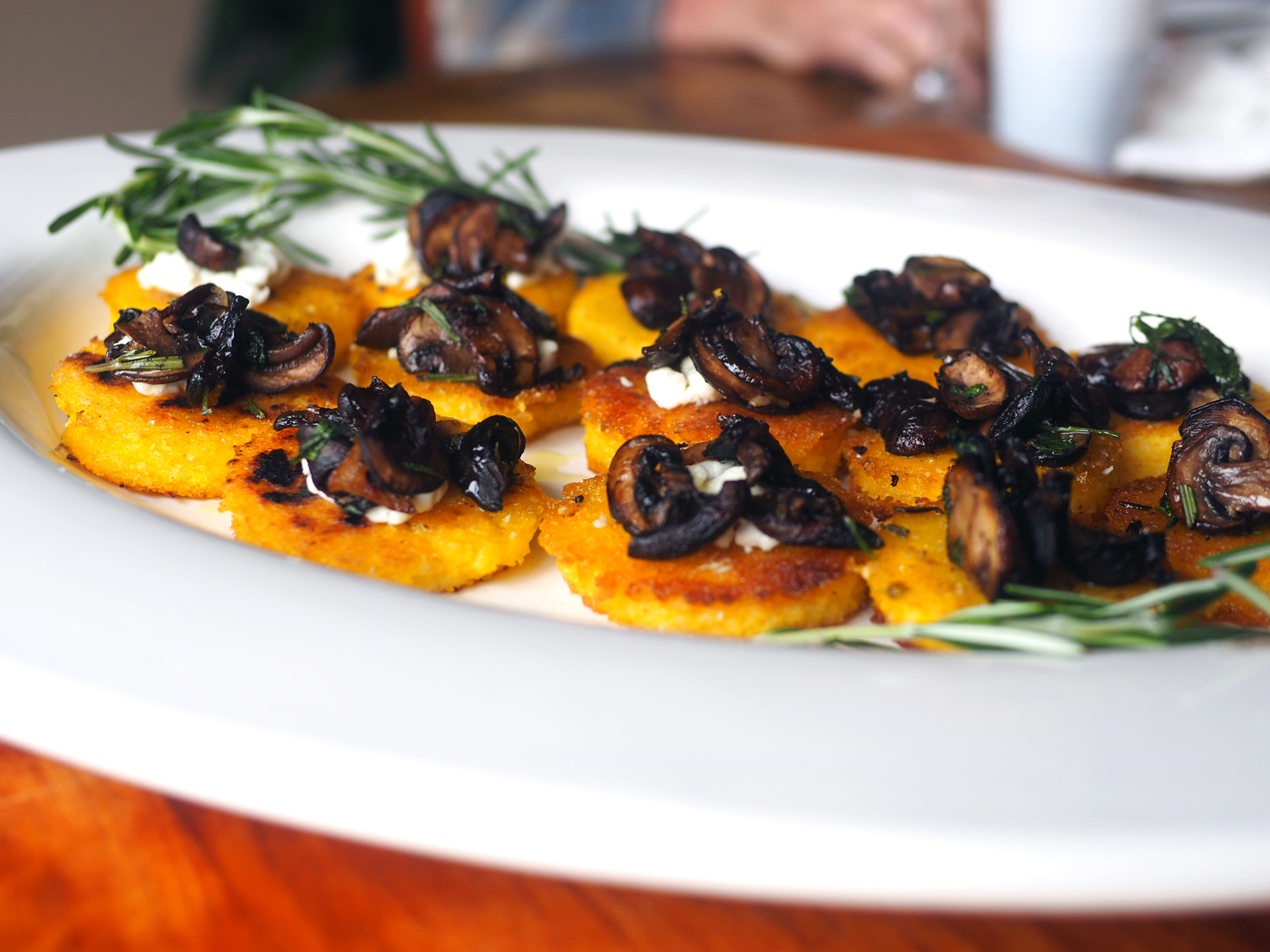 Make the platter look pretty by using the rosemary sprigs as adornment.