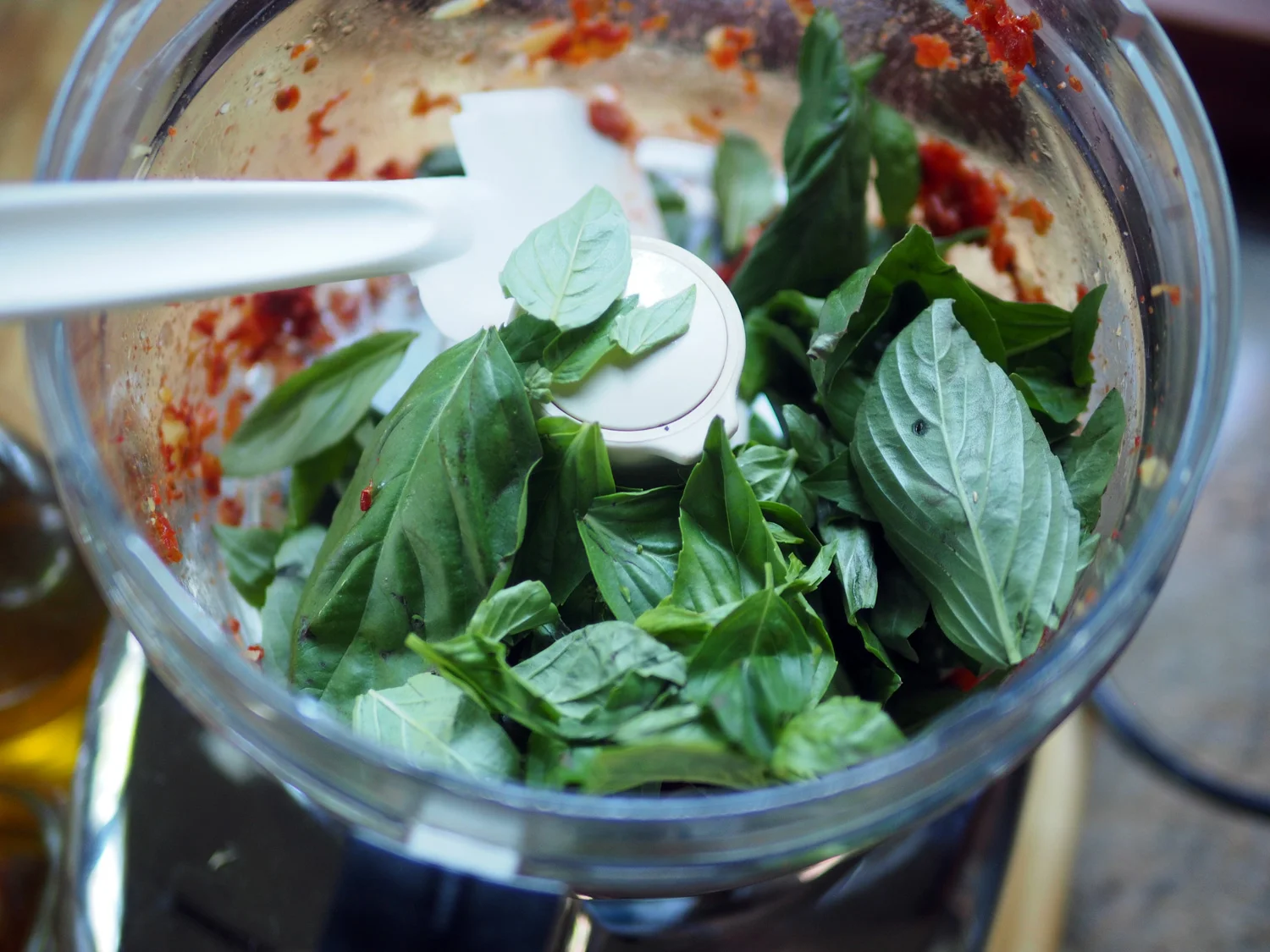 Basil, so green and fresh, it will add that herbaceous quality to this ‘dip’.