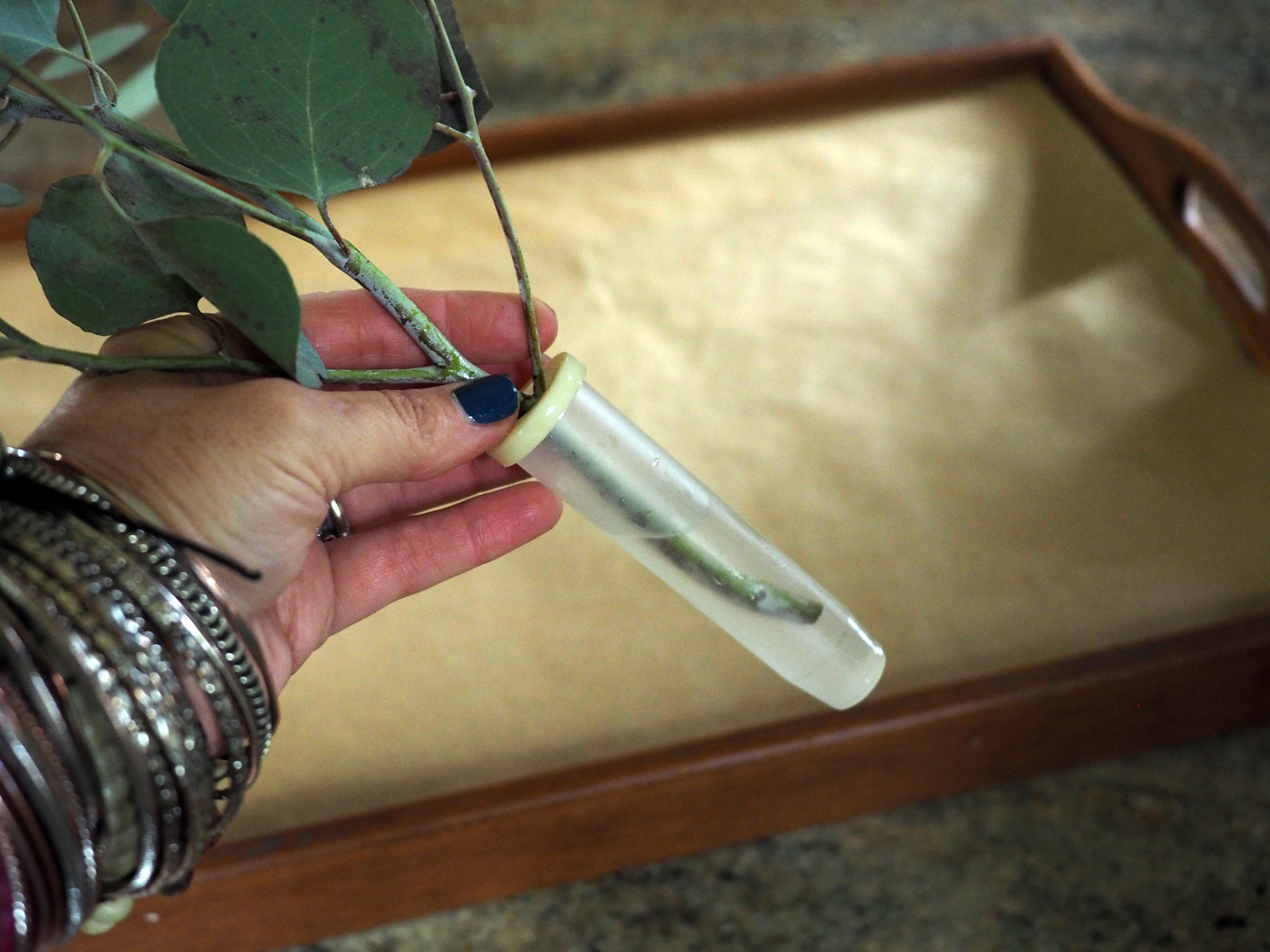 Since these stems will be lying down, do not fill the water phials to the top, as then the water will slip out.