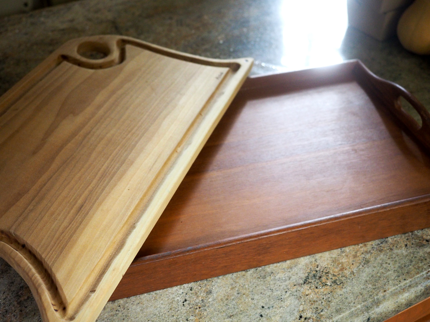 Long wooden trays or boards are perfect. But you can use a ceramic platter or whatever else suits your fancy.