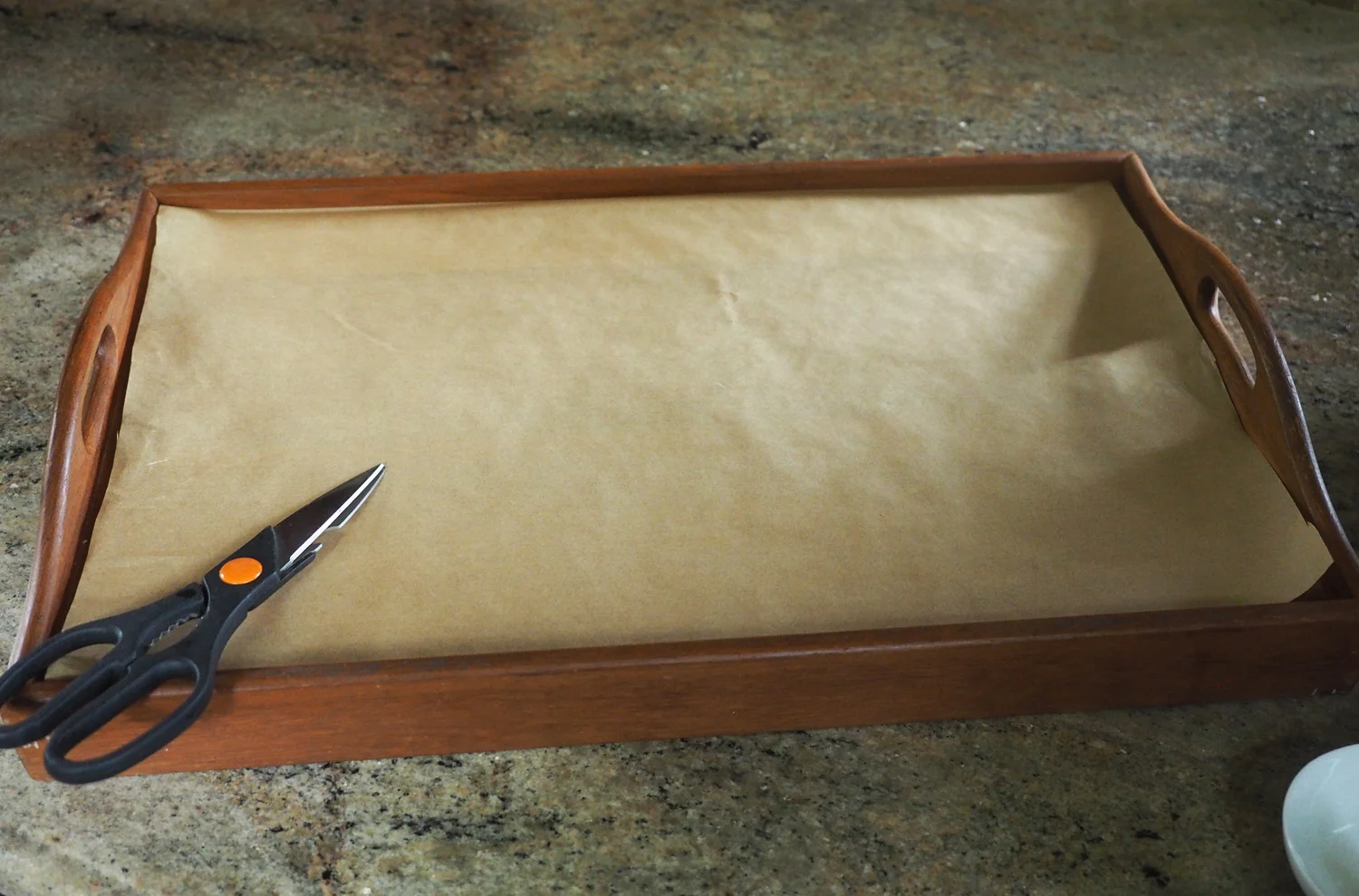 I love this wooden tray, so it was important to me that I make sure it was protected.
