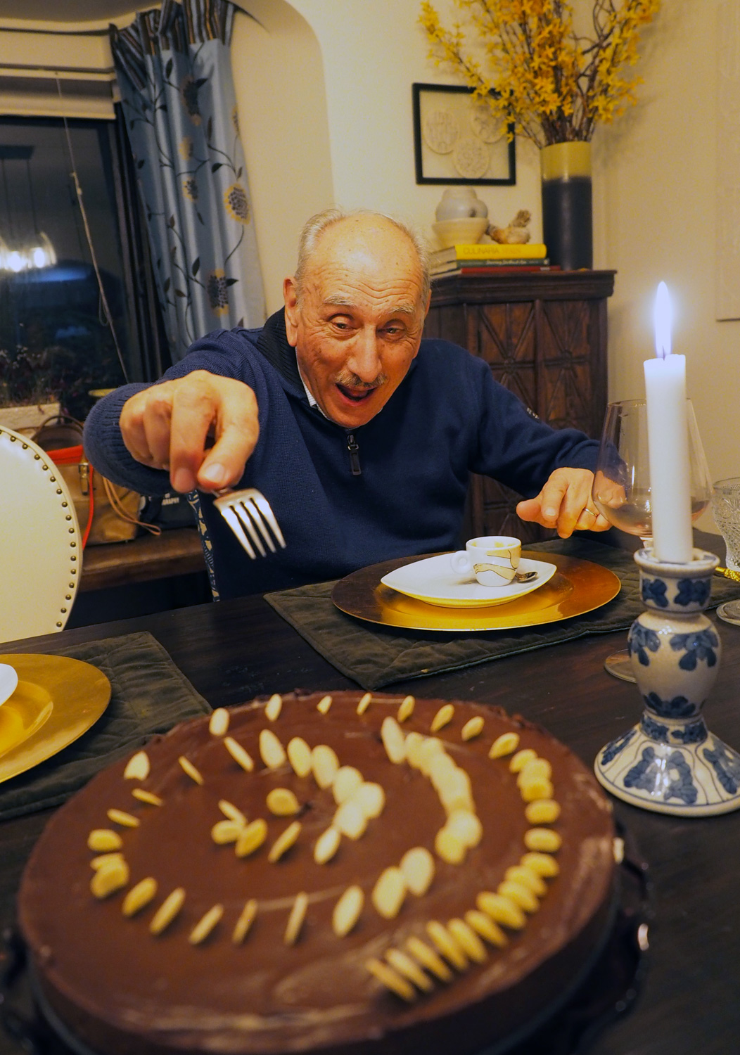 Paolo, aka Babbo, digging into chocolate heaven.
