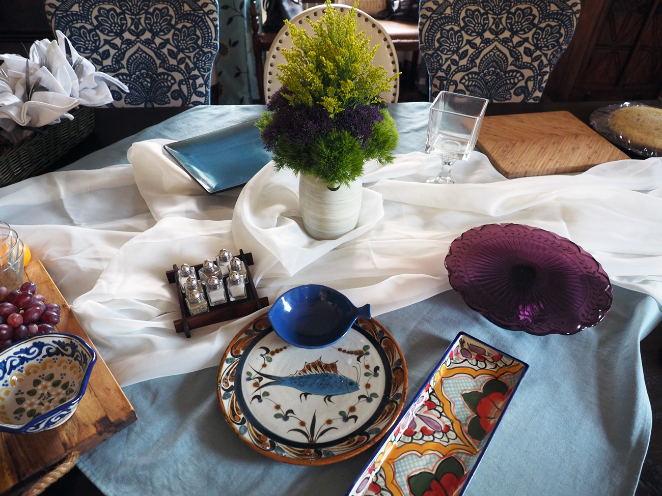 Sure it’s lots of color, and different styles but the blues and hues unite them.