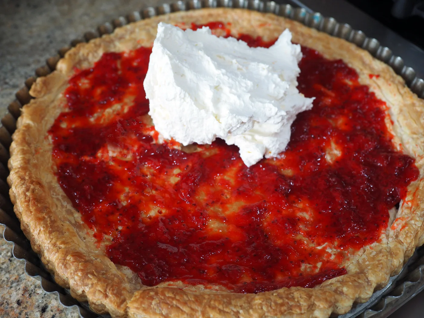 Fluffy and light, the non-sweetened mix of whipped cream and mascarpone makes it luxurious and not heavy at all.